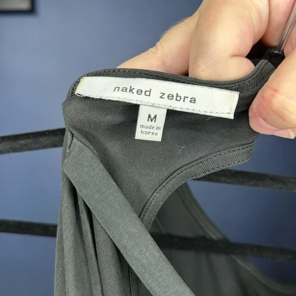 Naked Zebra Black Semi-Sheer Tank Top - Picture 3 of 3